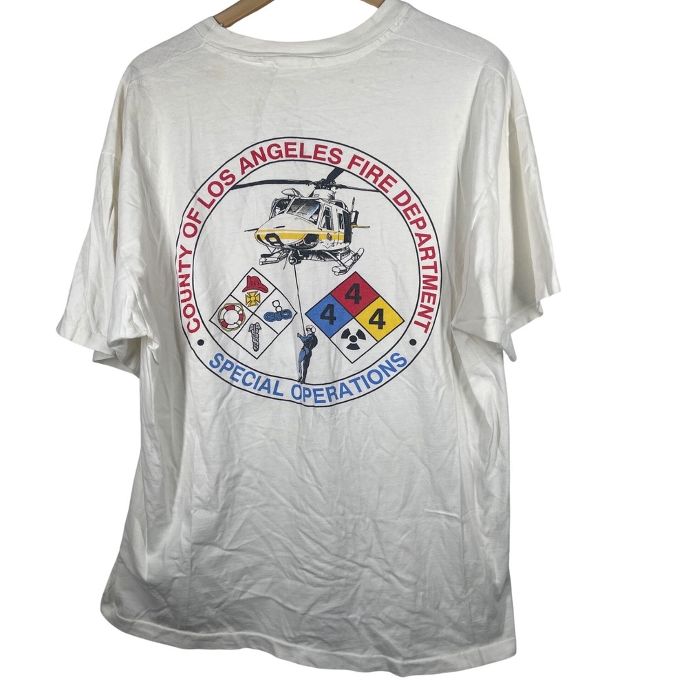 Vintage Los Angeles County Fire Department Special Operations T-Shirt White L